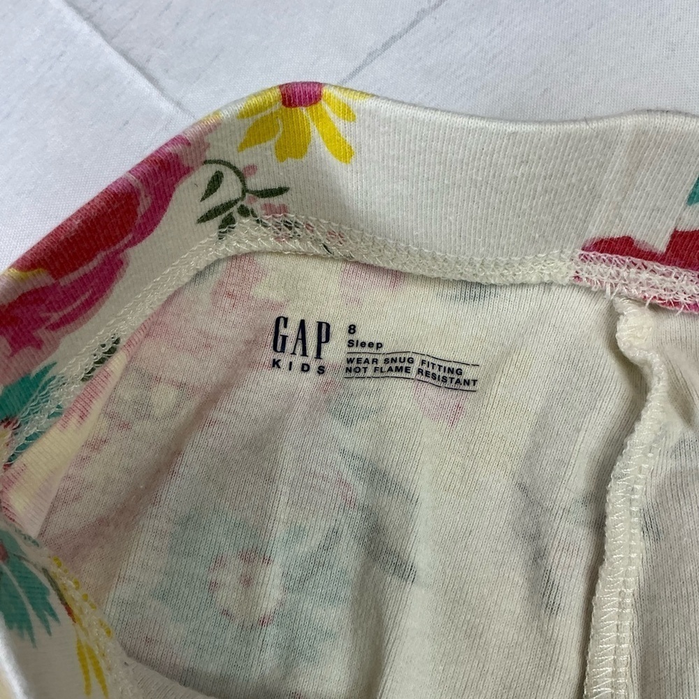 GAP Kids Floral and Unicorn Pajama Sleepwear 2 Piece Set Bundle Lot Girls Size 8 - Picture 14 of 16